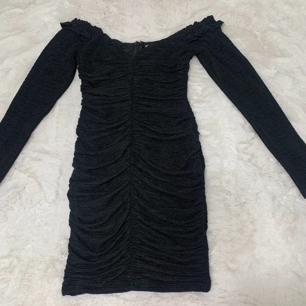 From SELFIE LESLIE Online Black Long Sleeve Fitted Chic Clubbing Dress S…